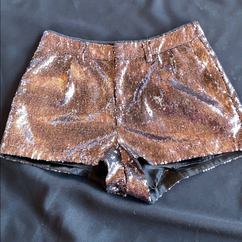 Rose gold sparkle shorts